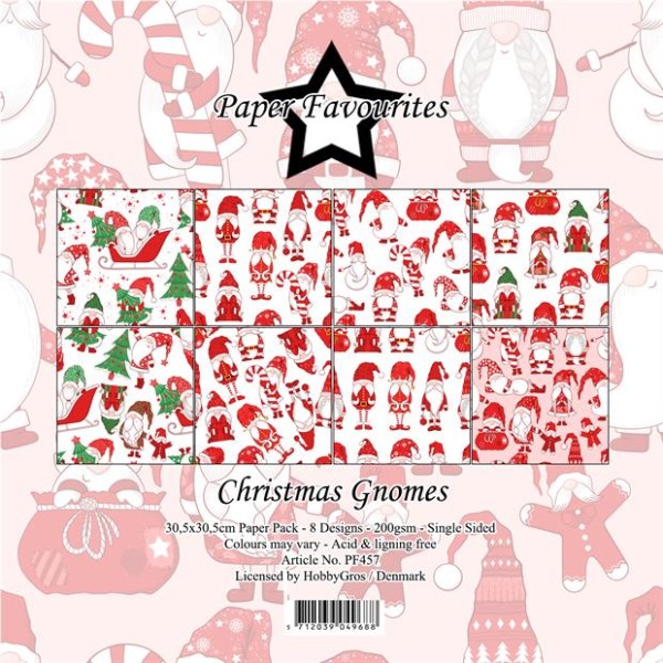 Paper Favourites Paperpad 12 " x 12 " CHRISTMAS GNOMES PF457