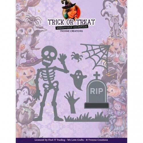 Yvonne Creations Stanzfom Trick or Treat - Happy Skeleton YCD10328