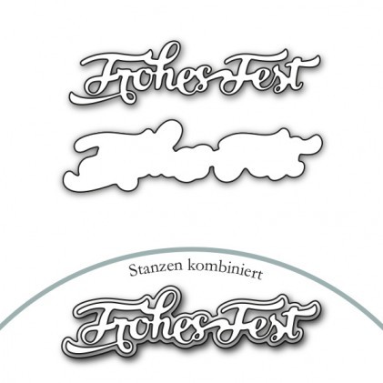 Karten-Kunst Stanzform ' Frohes Fest ' Nyala Script KK-D071