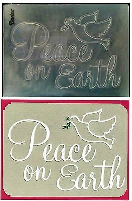 Darice Prägefolder Schriftzug Peace on Earth mit Taube / Peace o