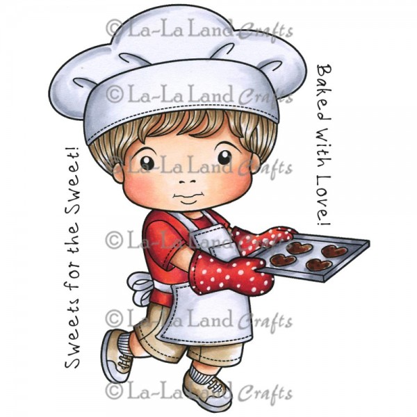 La-La Land Crafts Stempelgummi-Platte montiert Bäcker Luka / Heart Cookies Luka 5234