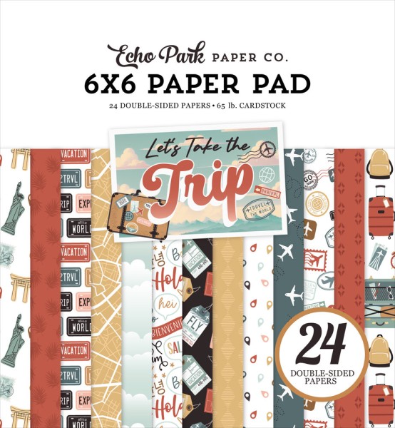 Echo Park Paperpad 6 " x 6 " LET's TAKE THE TRIP LTT364023