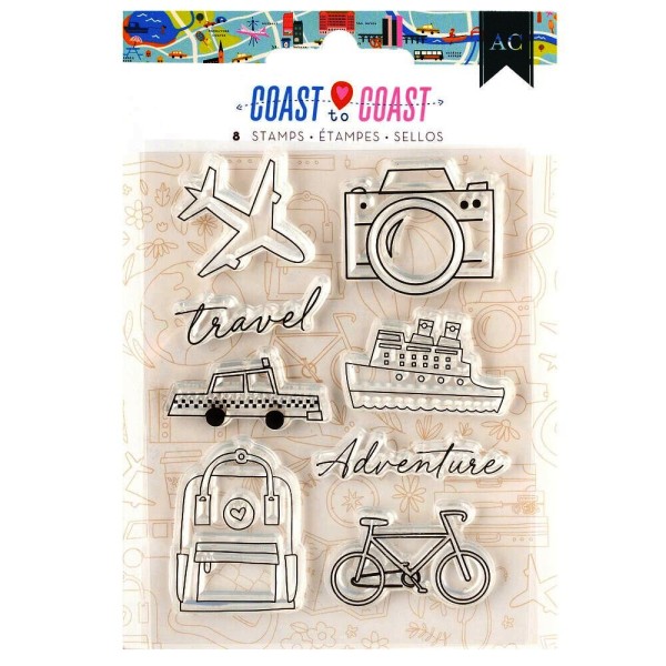 American Crafts Clearstempel-Set Coast-to-Coast 34025940