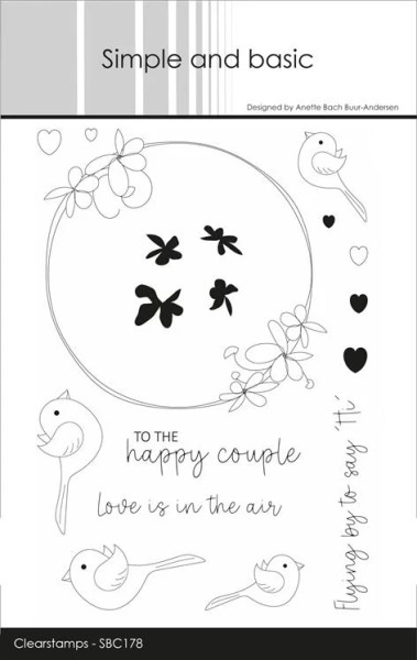Simple and Basic Clearstempel ' LOVE IS IN THE AIR ' SBC178