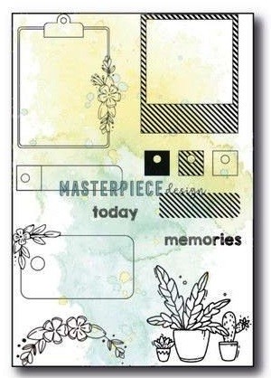 Masterpiece Design Clearstempel 4 " x 6 " FLORAL LABELS MP202092