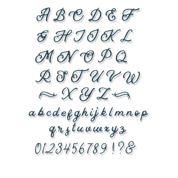 Sizzix Stanzform Thinlits Scripted Alphabet 666127