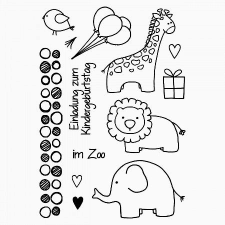Efco Clear Stempel-Set Zoo-Tiere kindlich 4511227