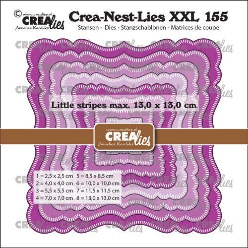 Crealies Stanzform Crea-Nest-Lies XXL Nr. 155 FANTASY QUADRATE mit kleinen Strichen / Fantasy Square