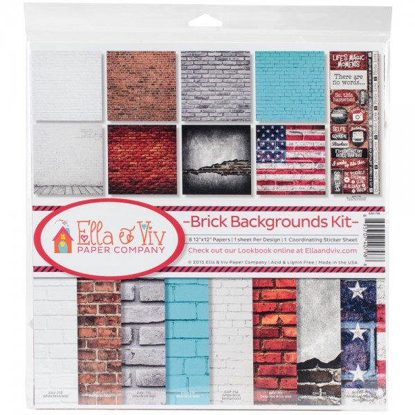 Ella & Viv Collection Kit 12 " x 12 " Mauerstruktur / Brick Backgrounds EAV-796
