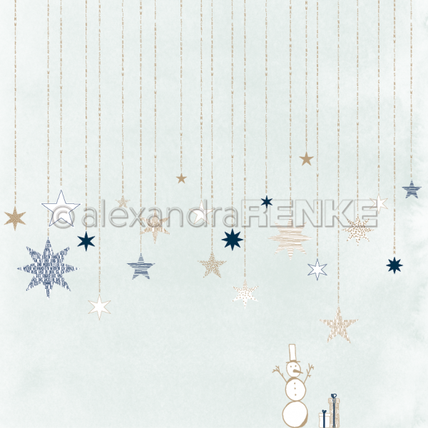 Alexandra Renke Designpapier ' Sterne auf Eisblau ' 10.0773