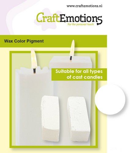 CraftEmotions Wachs Farbpigment WEISS ( 2 Sticks 3 cm x 1 cm x 1 cm ) 640020/8010