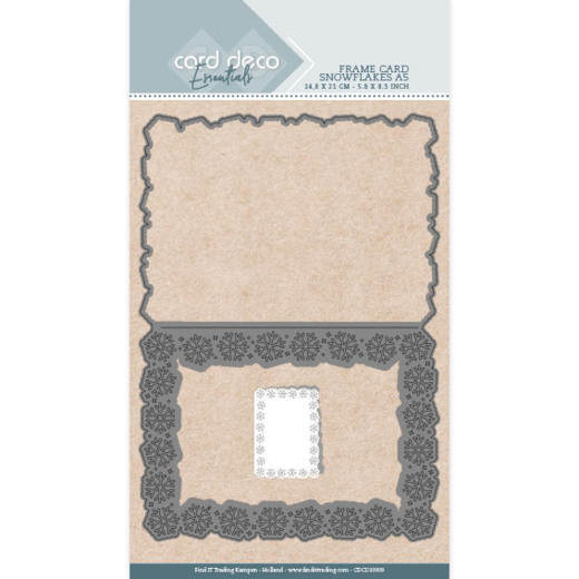 Card Deco Stanzform Karte rechteckig mit Schneeflocken / Snowflakes CDCD10009
