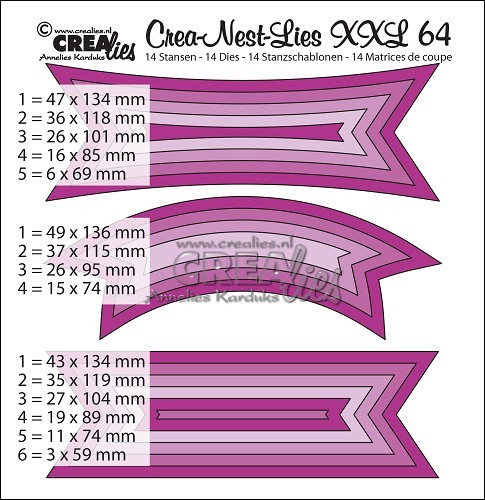Crealies Stanzform Crea-Nest-Lies Set Nr. 64 Banner / Tags CLNestXXL64 disc.