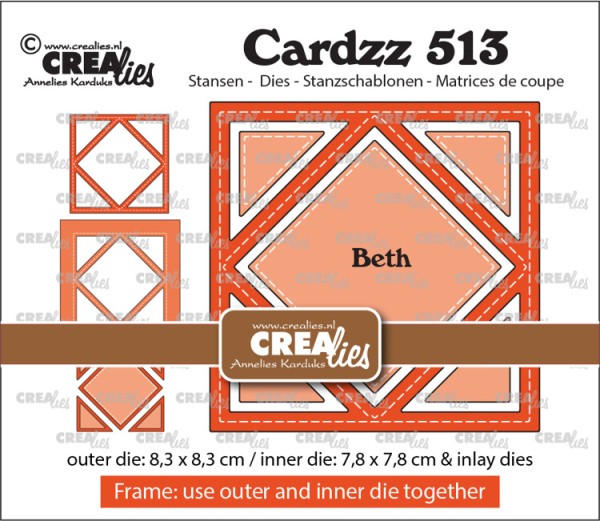 Crealies Stanzform Frame & Inlay Beth, Diamond Nr. 513 CLCZ513