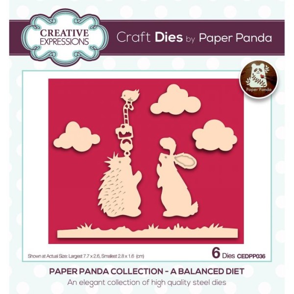 Creative Expressions Stanzform Paper Panda Collection A BALANCED DIET CEDPP036