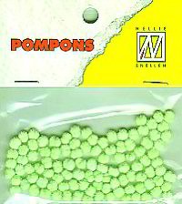Nellie Mini Pompons / Pompon 3 mm NEON-GRÜN / Neon Green POM014 disc.