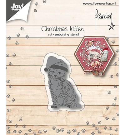 Joycrafts Stanzform Katze mit Nikolausmütze / Christmas Kitten 6002/1150