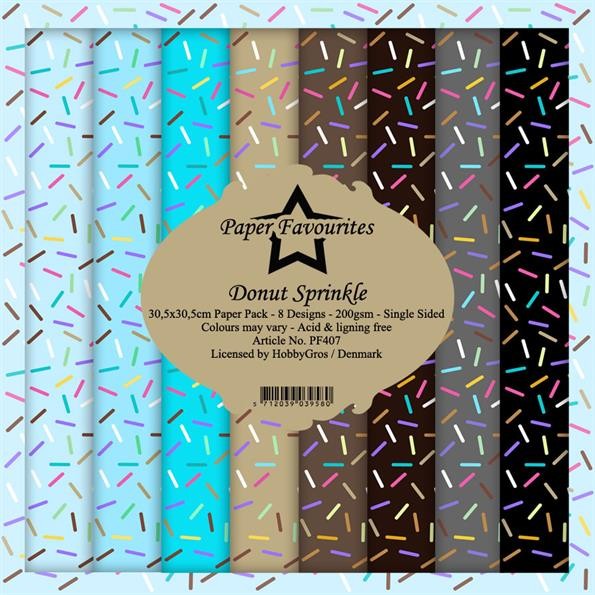 Paper Favourites Paperpad 12 " x 12 " DONUT SPRINKLE PF407