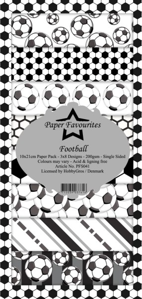 Paper Favourites Paperpad Slim Card 10 cm x 21 cm Fußball / Football PFS041