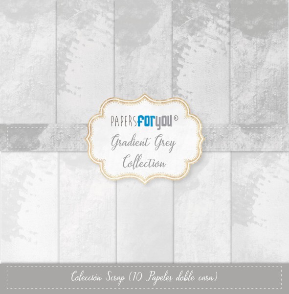 Papers For You Paperpad 30,5 cm x 32 cm GRADIENT GREY Collection PFY-11447