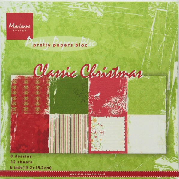 Marianne D Papierblock 15,2 x 15,2 cm Classic Christmas PK9113