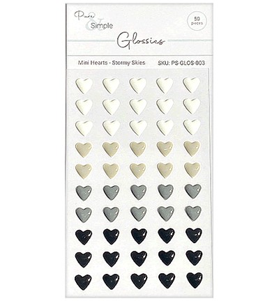 Pure & Simple Sweet Huni Design Glossies MINI HEARTS STORMY SKIES PS-GLOS-003