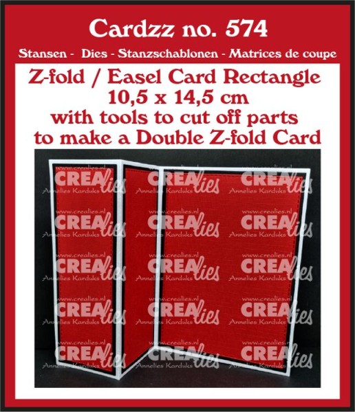 Crealies Stanzform Cardzz Nr. 574 (Double) Z-fold / Easel card rectangle vertical) CLCZ574