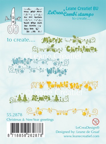 Leane Creatief Silikon Stempel Christmas & New Years Greetings 55.2878