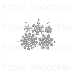 Papersmoochesstamps Stanzform Schneeflocken/Snowflakes NOD-13-099