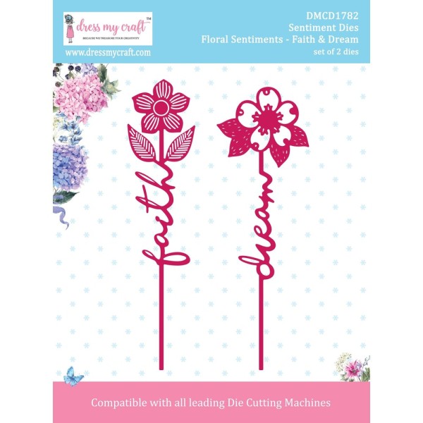 Dress My Craft Stanzform Floral Sentiments Faith & Dream DMCD1782