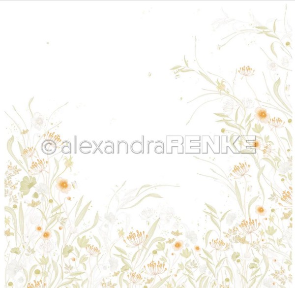 Alexandra Renke Designpapier ' Grüngelbe Blumenvariation ' 10.3412