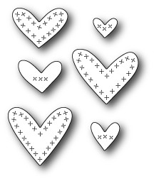 Memory Box Stanzform Kreuzstiche Herzen / Cross Stitched Hearts 99125