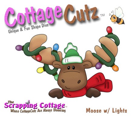 CottageCutz Stanzform Elch mit Lichter / moose w/ lights SC CC4x4-113