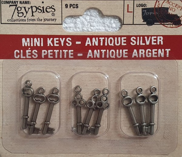 7Gypsies MINI Keys - Antique Silver 12245