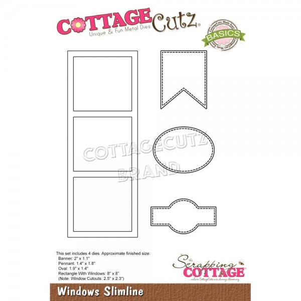 CottageCutz Stanzform Windows Slimline CCB-085