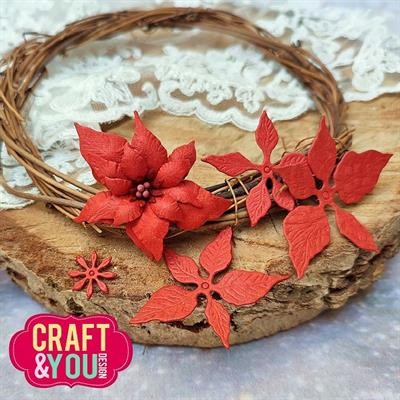 Craft & You Design Stanzform Blume Weihnachtsstern # 3 / Poinsettia # 3 CW211