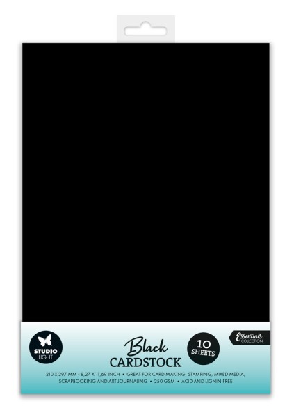 Studio Light A4 Cardstock BLACK ( 250 gr. / 10 Blatt ) SL-CO-PS41