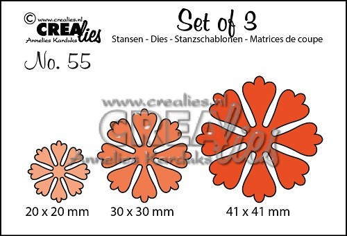 Crealies Set of 3 Blumen 24 / Flowers 24 CLSET55