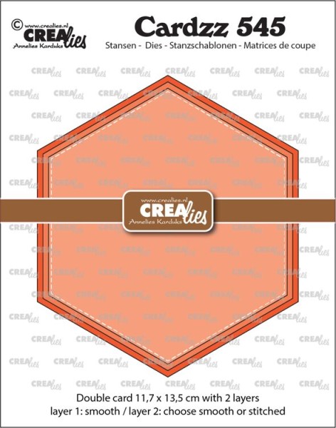 Crealies Stanzform Cardzz Nr. 545 Double card Hexagon CLCZ545