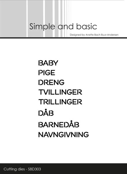 Simple and Basic Stanzform Cut Words - Danske Tekster # 3 SBD303